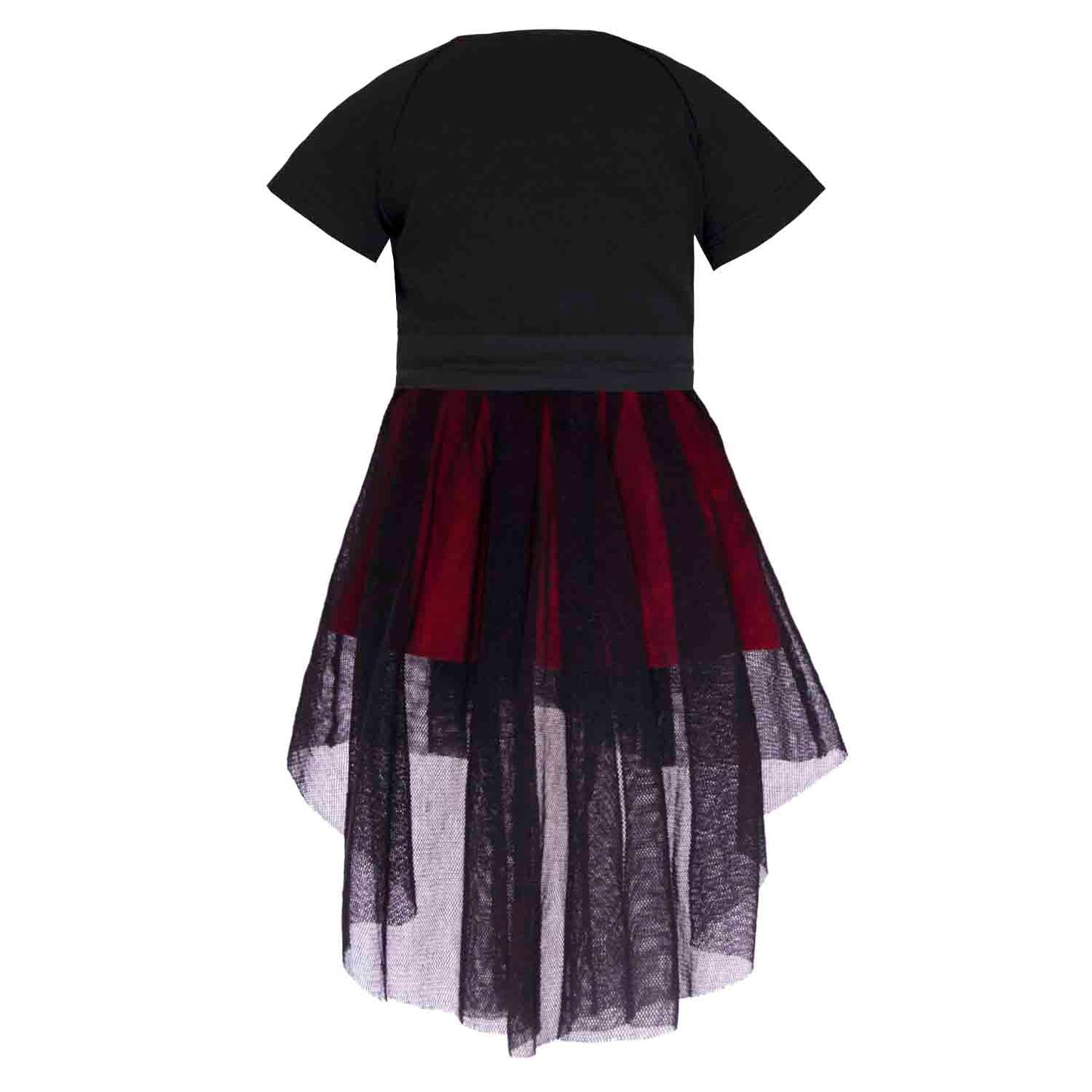 Baby Black Dress with Red Underskirt and Tulle