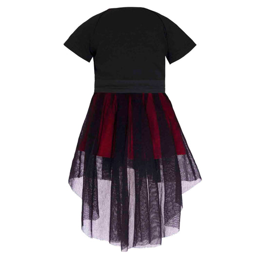 Baby Black Dress with Red Underskirt and Tulle