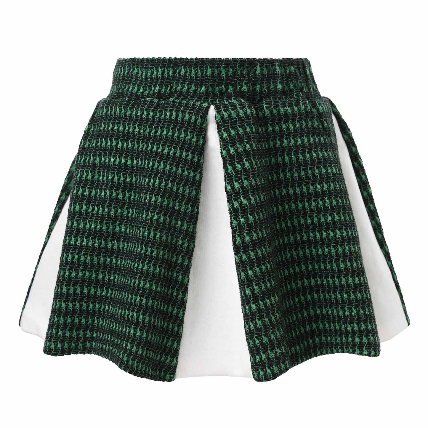 Mini Circle Skirt In Green and White