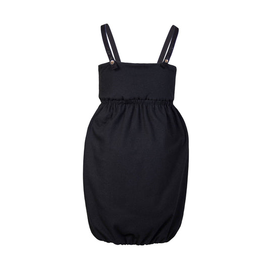 Girls' Black Dress with Straps