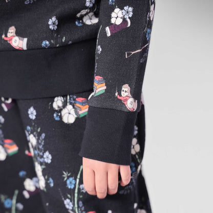 Black Floral Kids Sweatshirt