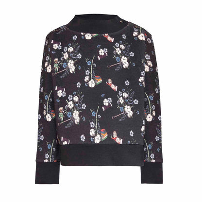 Black Floral Kids Sweatshirt