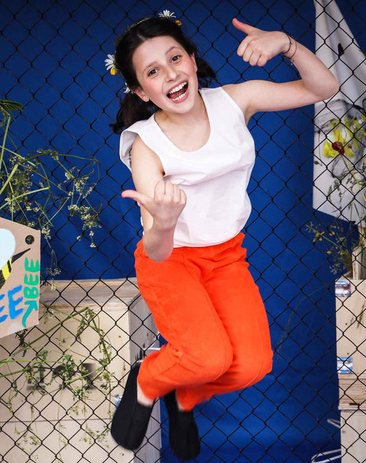 Orange Terry Loungepants for Kids