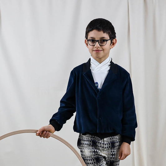 Petrol Bluel Velvet Blazer