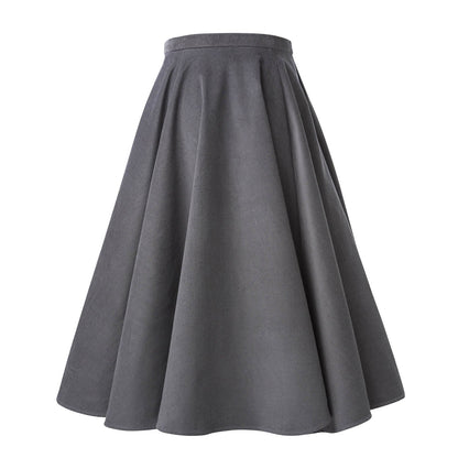 Grey Corduroy Full Circle Skirt