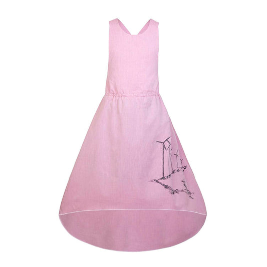 Hand-Painted Girls Pink Dress, Limited Edition