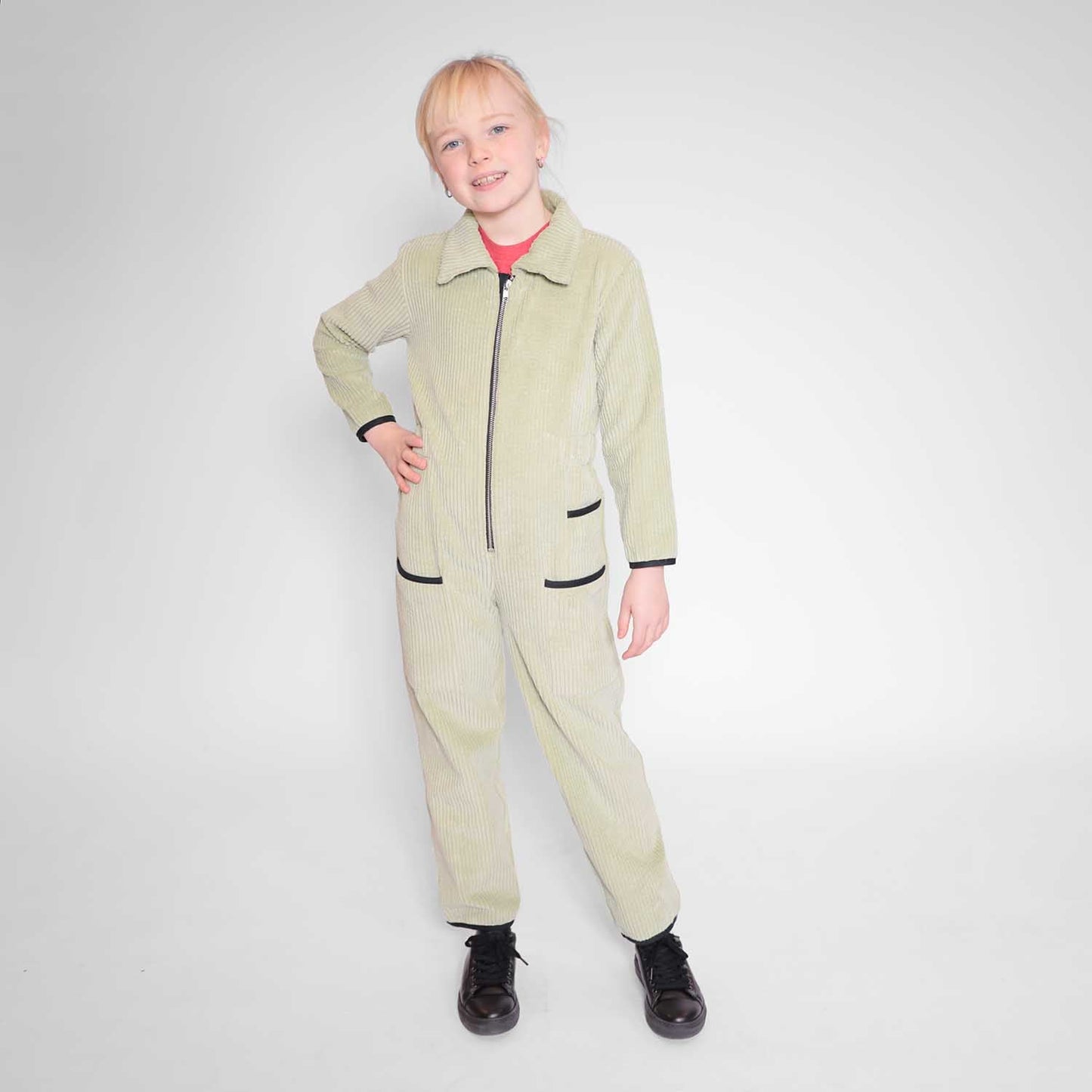 Velvet Green Jumpsuit for Kids