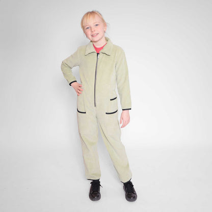 Velvet Green Jumpsuit for Kids