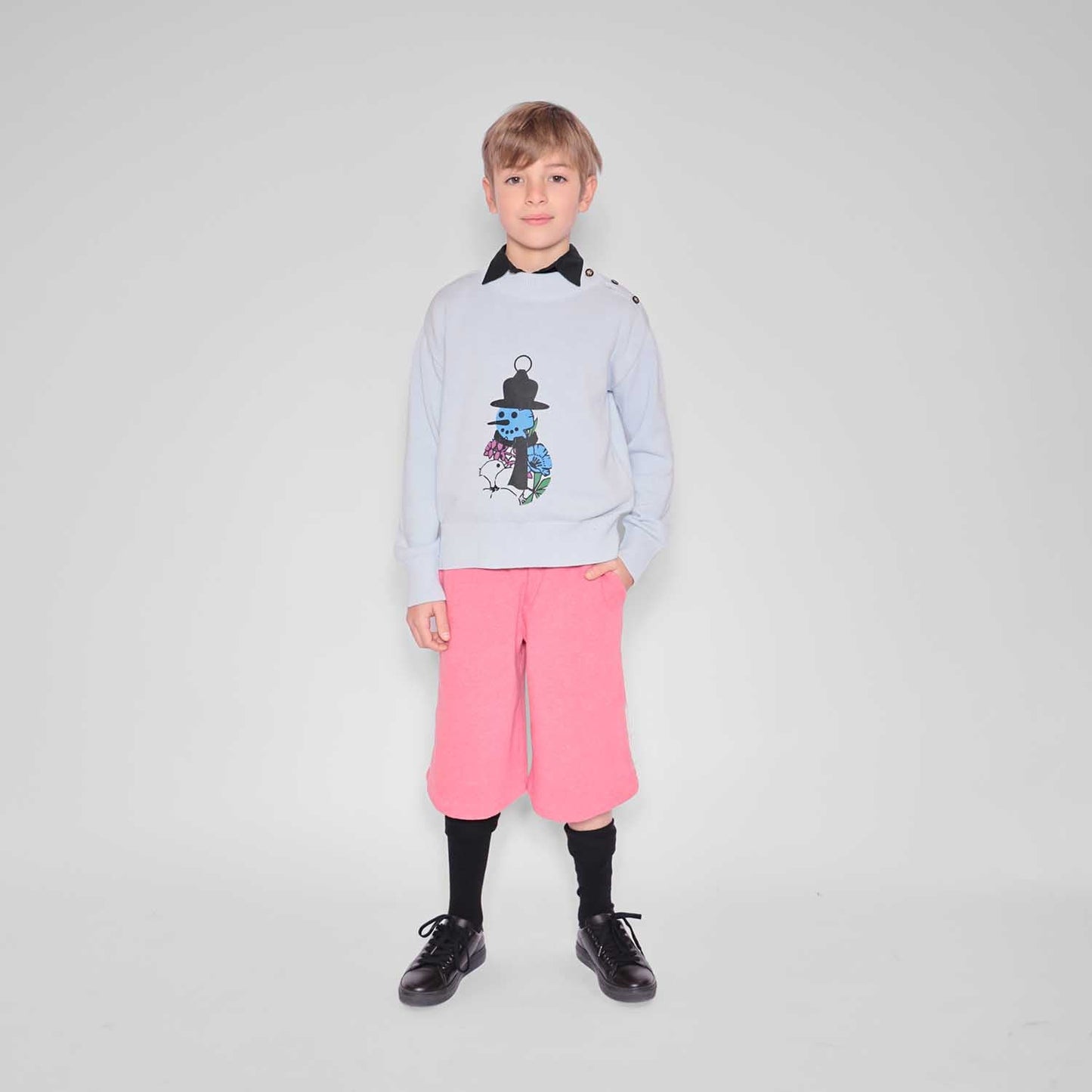 Pink Boys and Girls Bermuda Shorts
