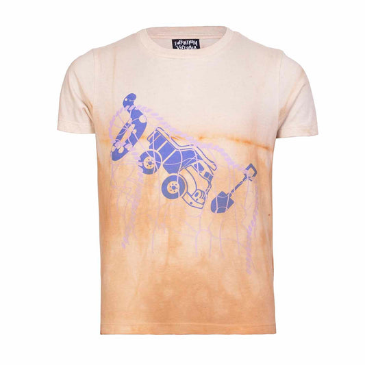 Artisanal T-Shirt Naturally Dyed with Yellow Onion, Organic