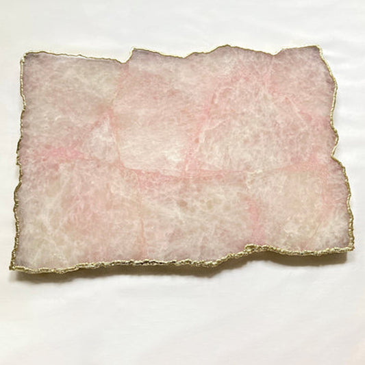 Large Rose Quartz Agate Cheese Platter/Tray/Personalised Momentos/Sign Boards 10"x15"-0