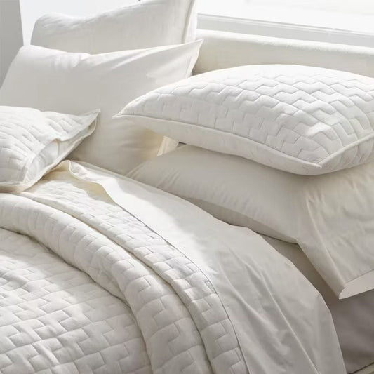 Diamond stitch - Pure Linen Quilt Sets-1