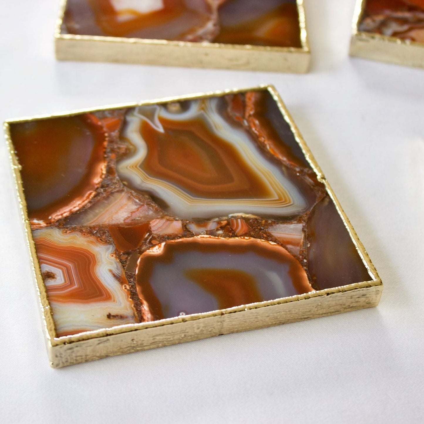 Red Agate - Set of 4 Large Square Coasters | Personalised Momentos-1