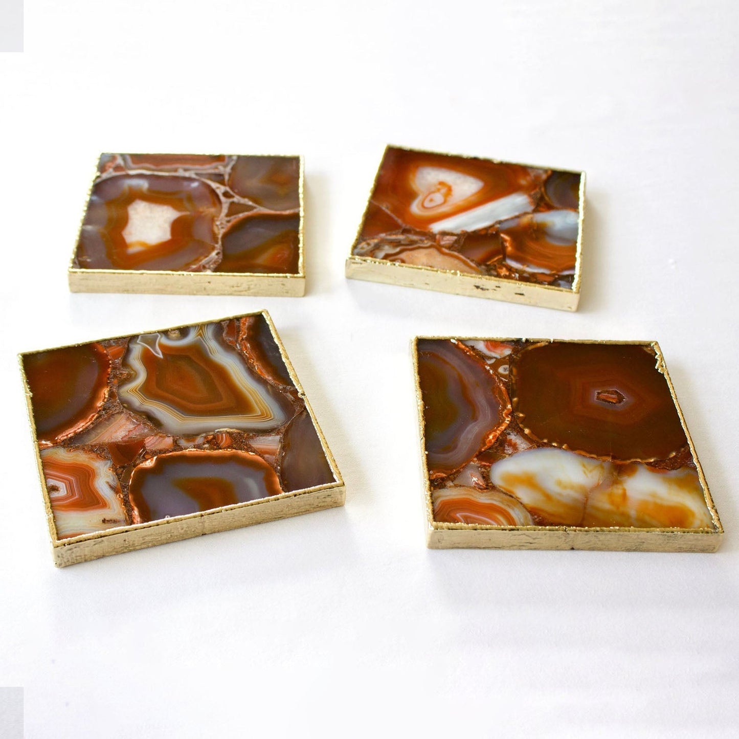 Red Agate - Set of 4 Large Square Coasters | Personalised Momentos-2
