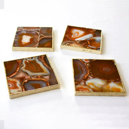 Red Agate - Set of 4 Large Square Coasters | Personalised Momentos-2