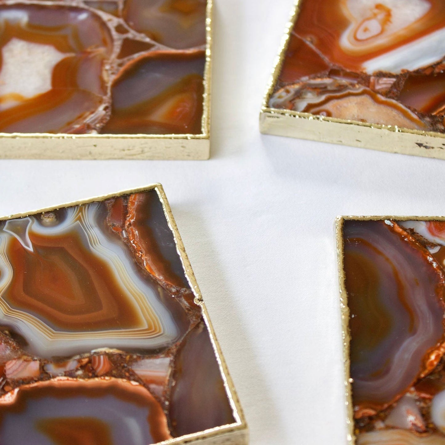 Red Agate - Set of 4 Large Square Coasters | Personalised Momentos-4