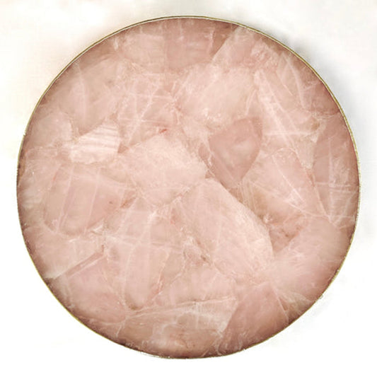 Rose Quartz  Agate Cheese Platter/Tray | Circular |-0