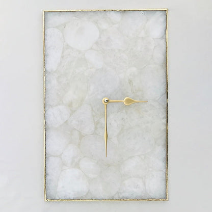 White Crystal Agate Large Wall Clock/Personalised Momento-0