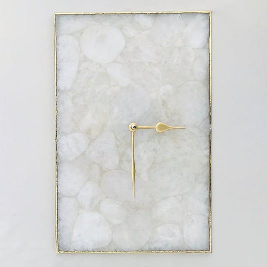 White Crystal Agate Large Wall Clock/Personalised Momento-0