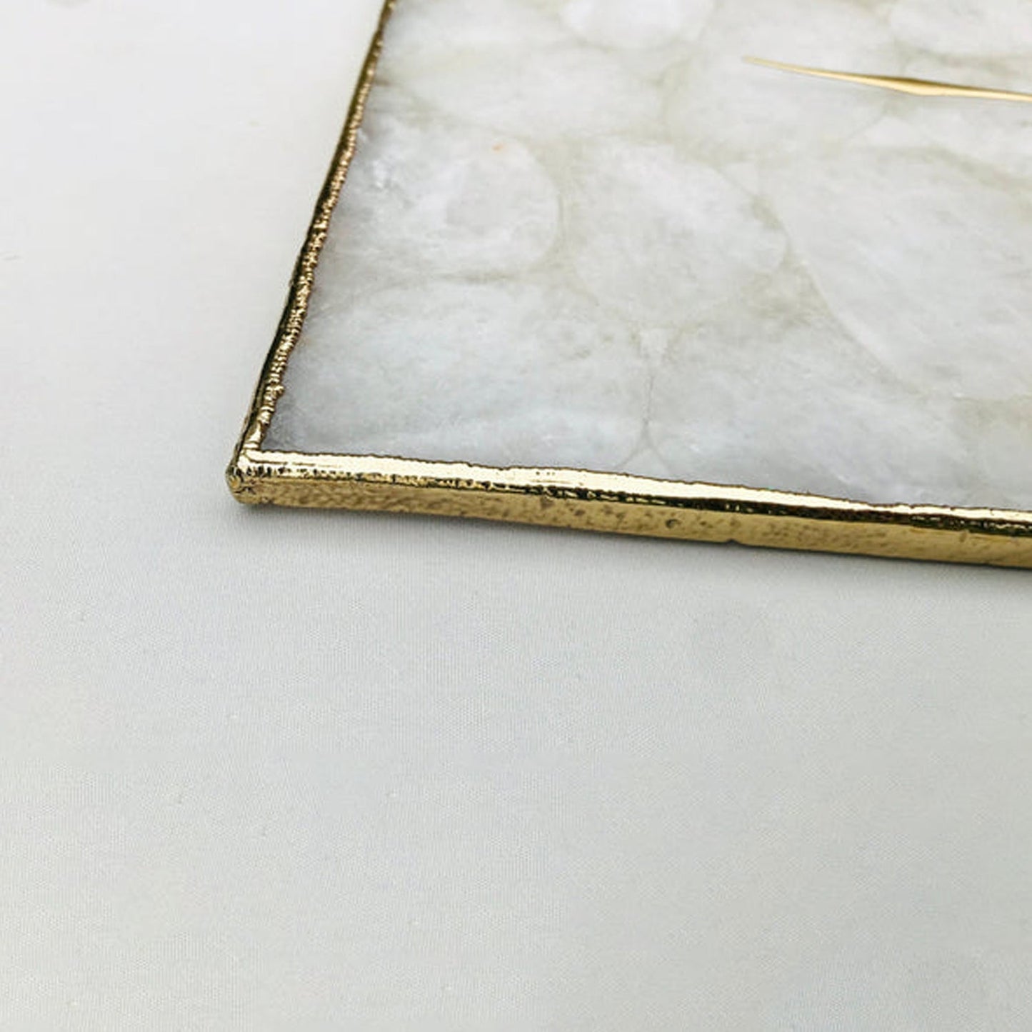 White Crystal Agate Large Wall Clock/Personalised Momento-3