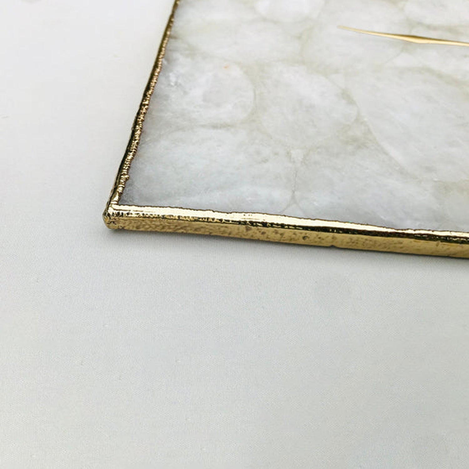 White Crystal Agate Large Wall Clock/Personalised Momento-3