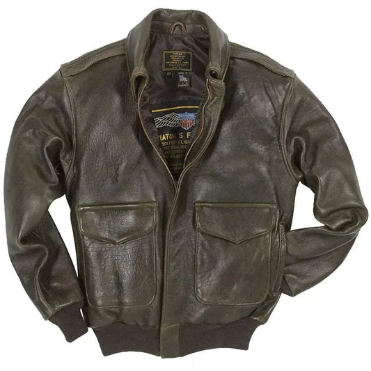 Men’s A-2 Pilot Leather Jacket – 100 Missions