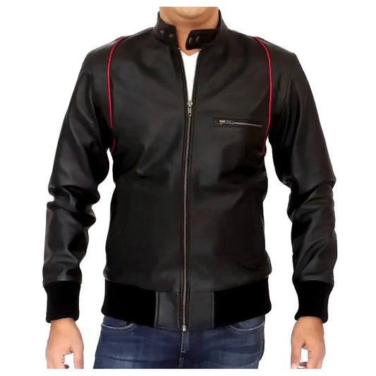 Slim Fit Leather Biker Jacket