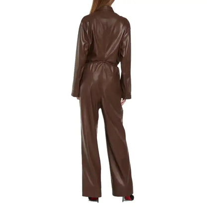 Women’s Chocolate Brown Leather Jumpsuit