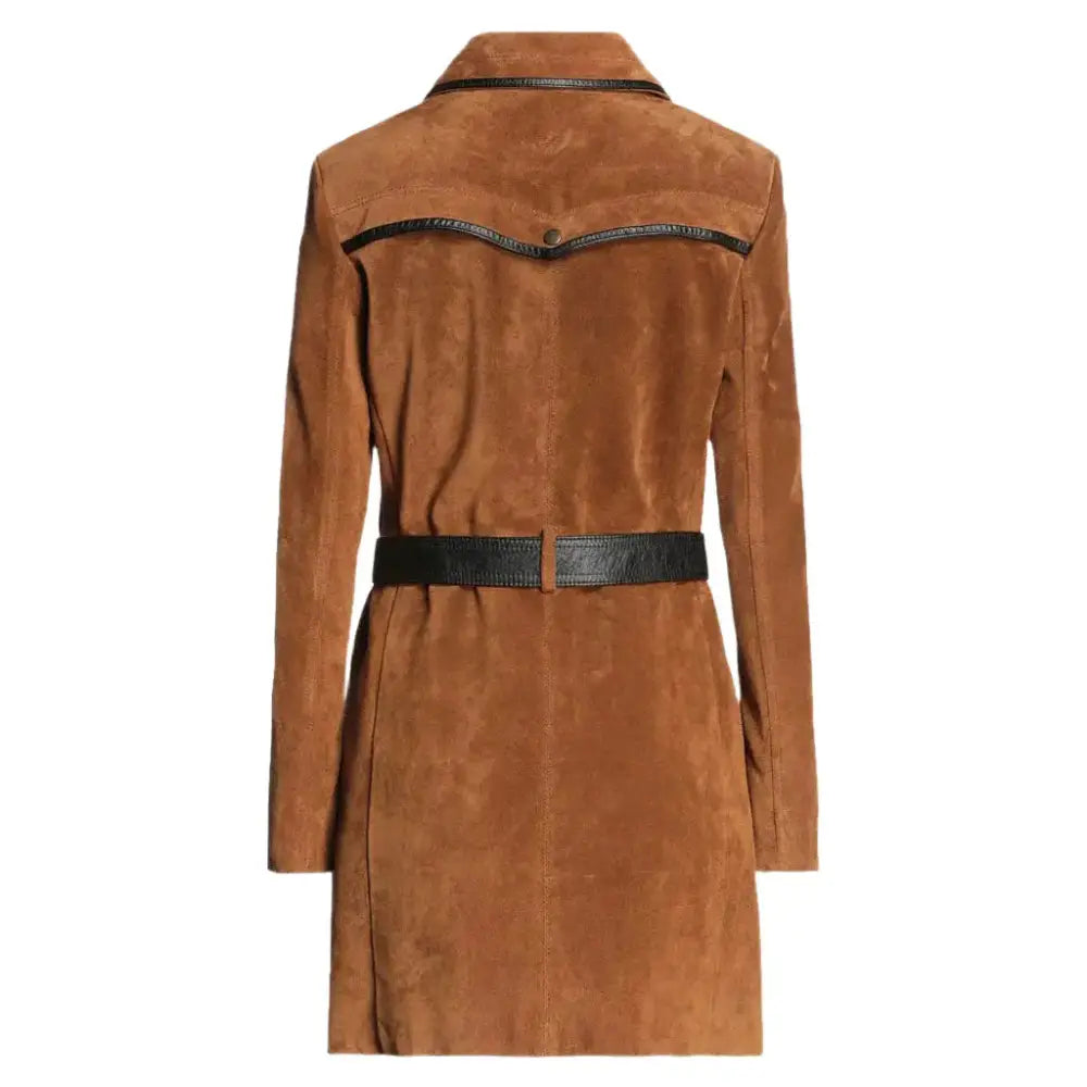 Women’s Tan Brown Suede Leather Coat