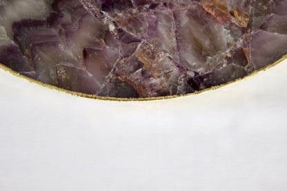 Amethyst Agate Serving Tray With Brass Handles | Circular-2