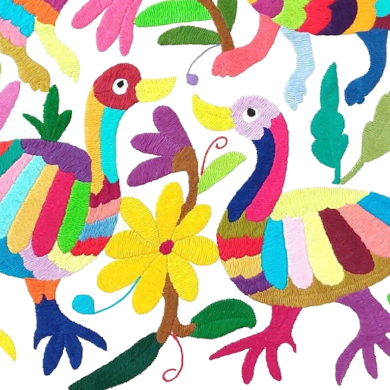 Set of 4 | Mexican Decorative Cushion Covers | Otomi Design Covers | Cotton Linen Fabric | Embroidered | With OR Without Insert-3