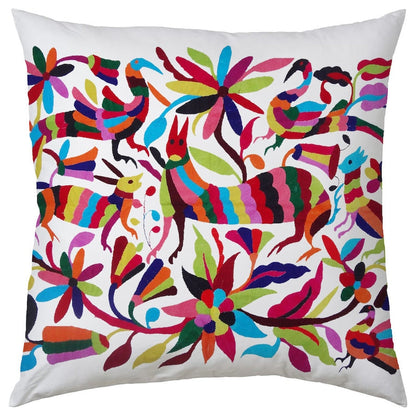 Set of 4 | Mexican Decorative Cushion Covers | Otomi Design Covers | Cotton Linen Fabric | Embroidered | With OR Without Insert-0