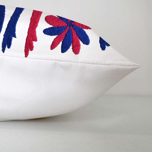 Set of 4 | Mexican Decorative Cushion Covers | Otomi Design Covers | Cotton Linen Fabric | Embroidered | With OR Without Insert-1