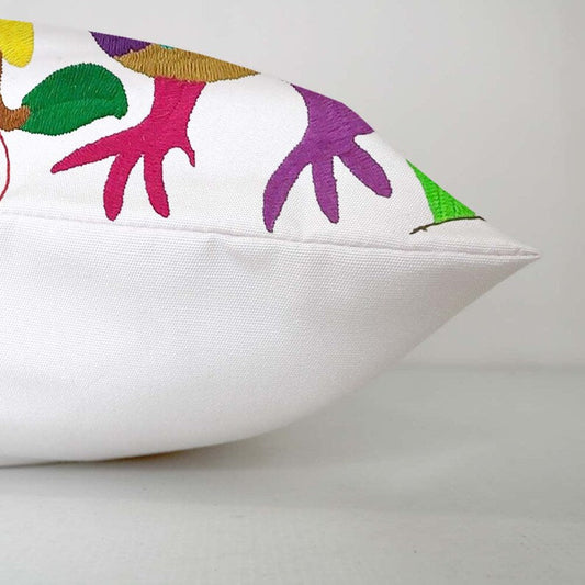 Set of 4 | Mexican Decorative Cushion Covers | Otomi Design Covers | Cotton Linen Fabric | Embroidered | With OR Without Insert-1