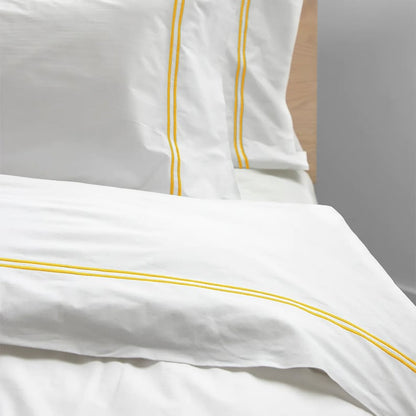 Tracks - Linen Cotton Embroidered Edge Duvet Cover Sets-6