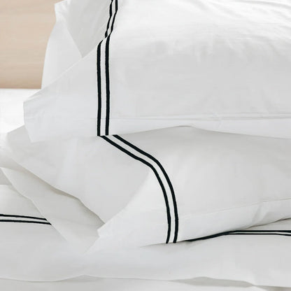 Tracks - Linen Cotton Embroidered Edge Duvet Cover Sets-9
