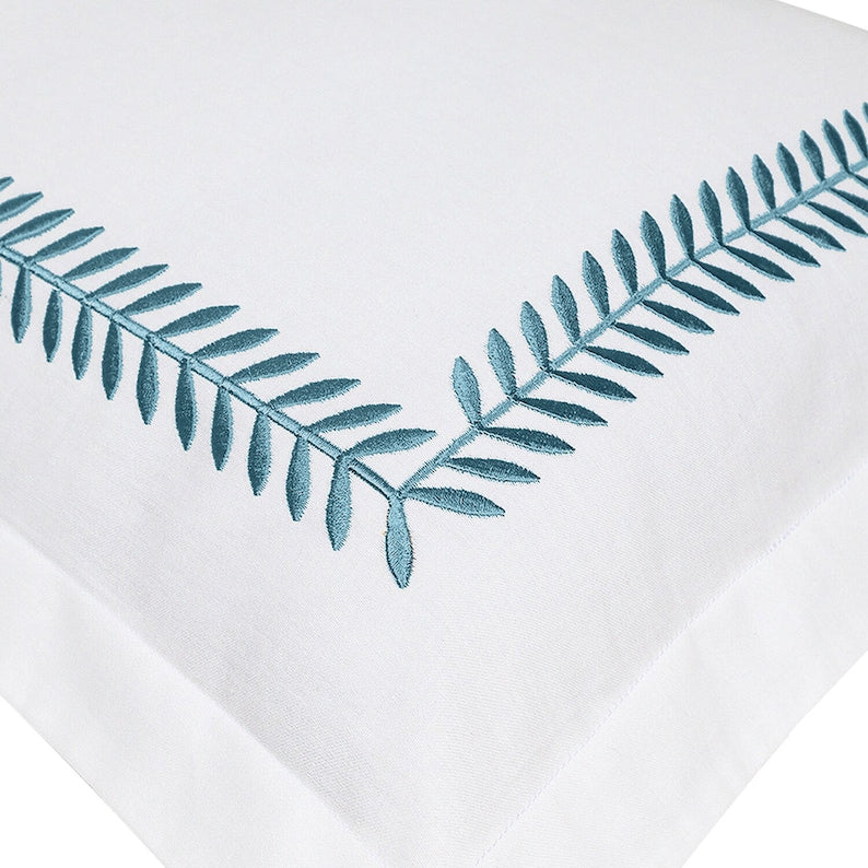 Ash Tree - Cotton Sateen Embroidered Edge Duvet Cover Sets-1