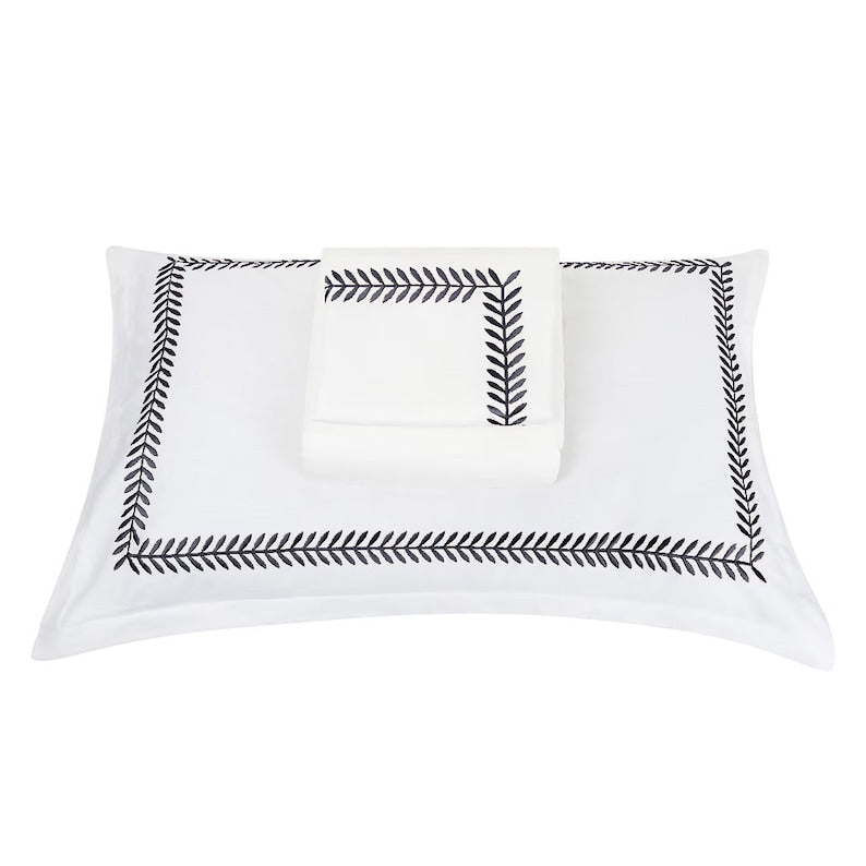 Ash Tree - Cotton Sateen Embroidered Edge Duvet Cover Sets-4