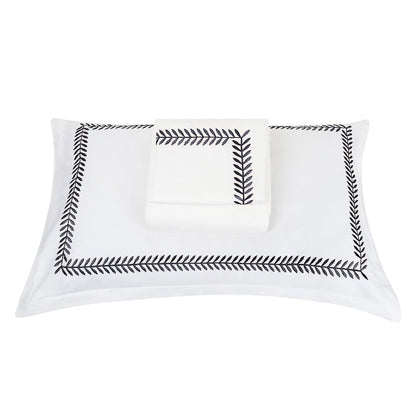 Ash Tree - Cotton Sateen Embroidered Edge Duvet Cover Sets-4