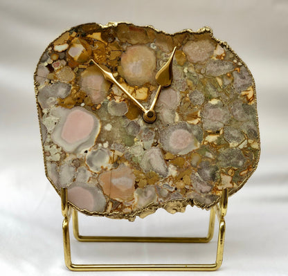 Conglomerate Quartz Large Wall/Desk Clock/Personalised Momento-2