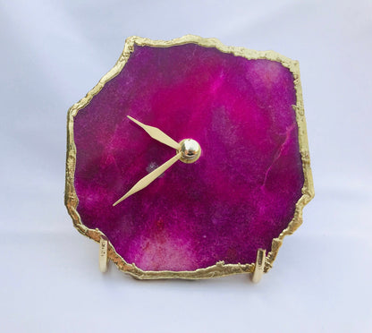 Magenta Agate Aventurine  Wall/Desk Clock/Personalised Momento-0