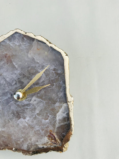 Smoky Grey Agate Desk/Wall Clock/Personalised Momento-4