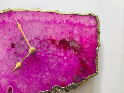 Pink Agate Large Wall/Table Clock/Personalised Momento-2