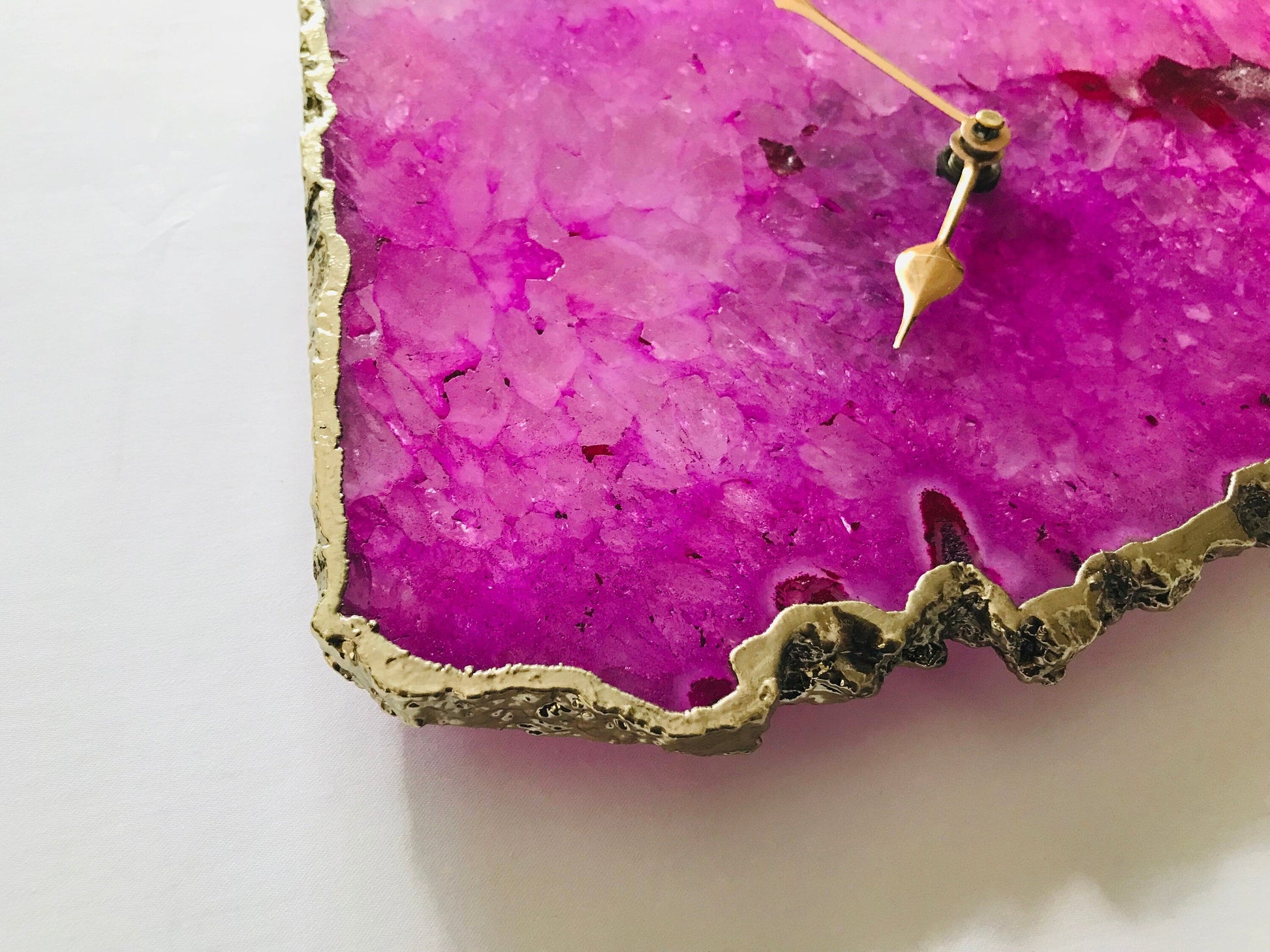 Pink Agate Large Wall/Table Clock/Personalised Momento-3