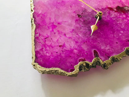 Pink Agate Large Wall/Table Clock/Personalised Momento-3