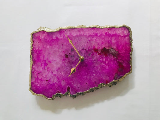 Pink Agate Large Wall/Table Clock/Personalised Momento-0