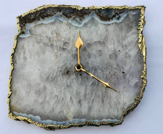 Grey Agate Large Wall/Desk Clock/Personalised Momento-1