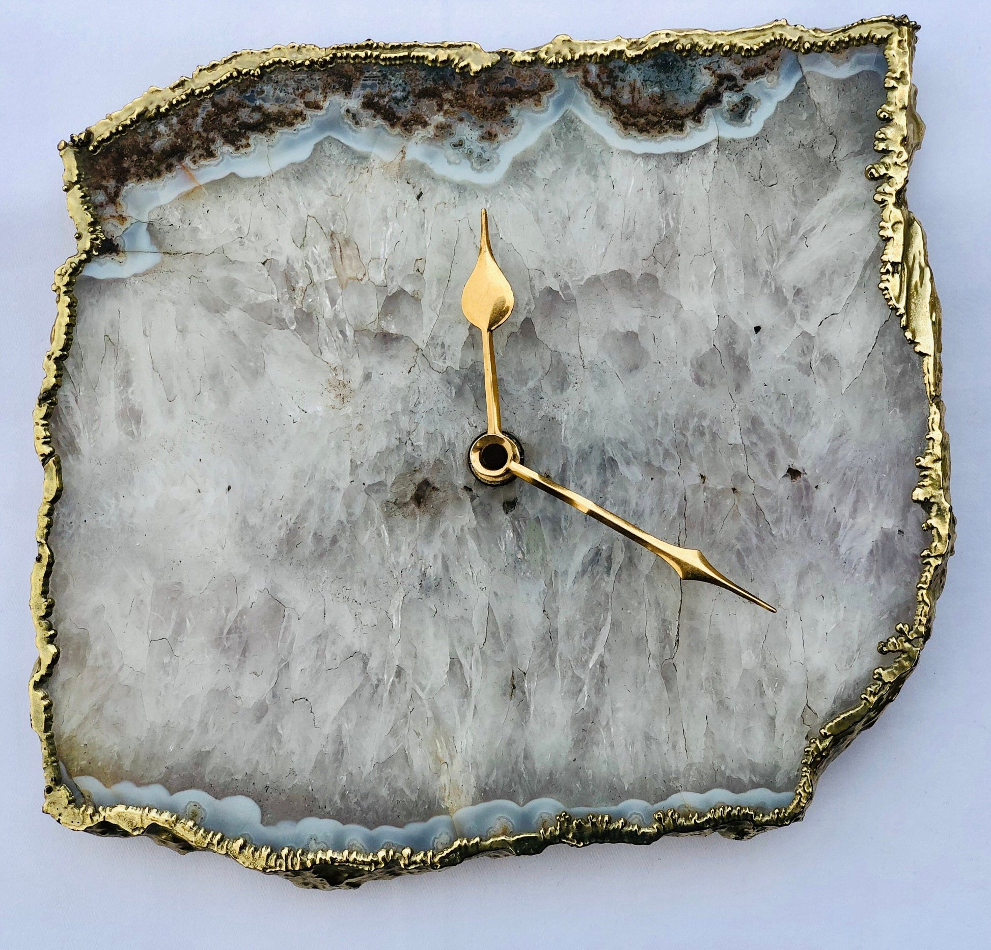 Grey Agate Large Wall/Desk Clock/Personalised Momento-2