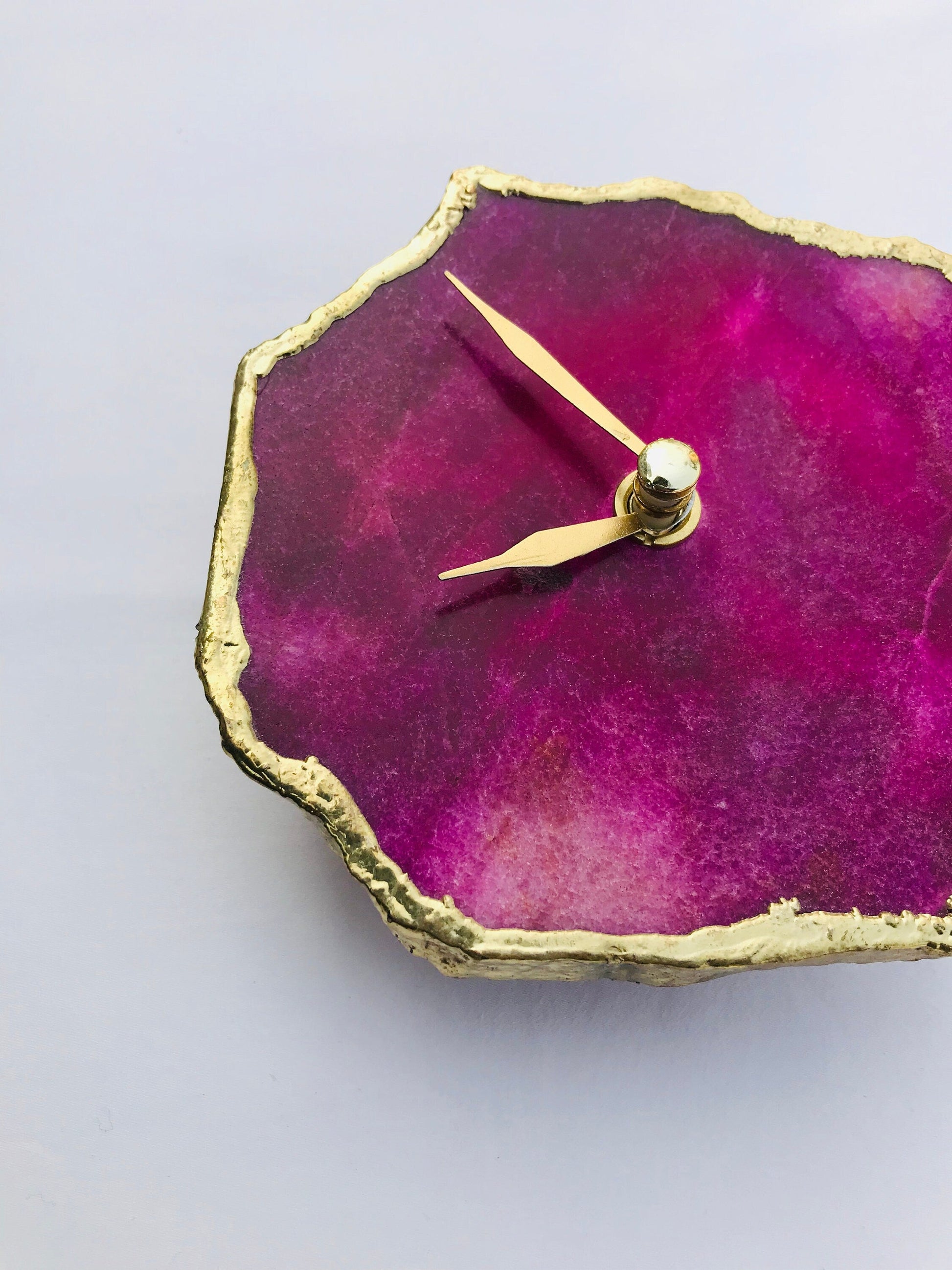 Magenta Agate Aventurine  Wall/Desk Clock/Personalised Momento-2