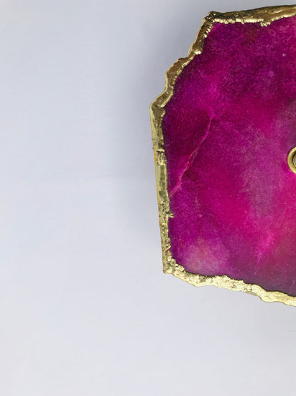 Magenta Agate Aventurine  Wall/Desk Clock/Personalised Momento-3